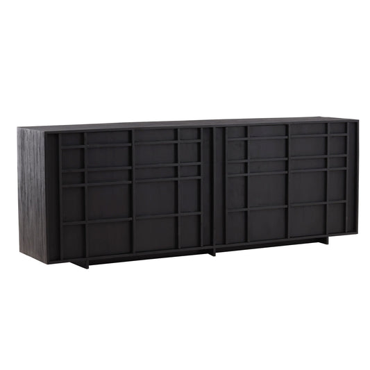 Black Mindi Wood Sideboard 86 in Wide