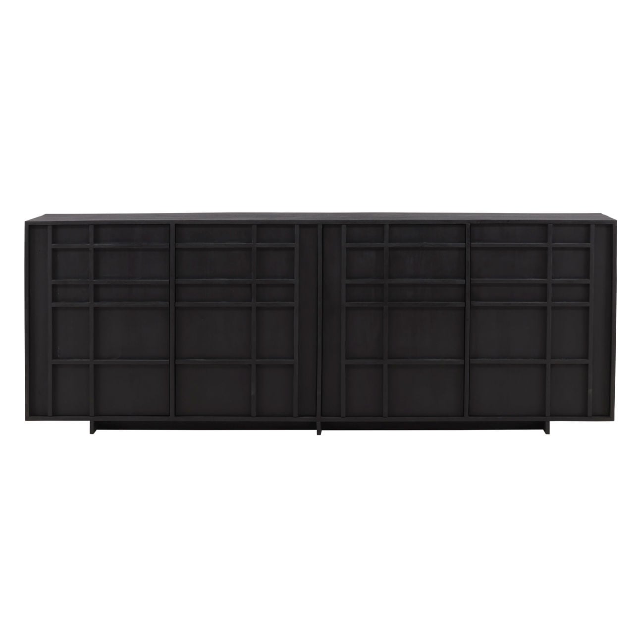 Black Mindi Wood Sideboard 86 in Wide
