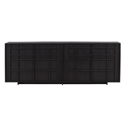 Black Mindi Wood Sideboard 86 in Wide