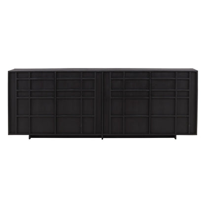 Black Mindi Wood Sideboard 86 in Wide