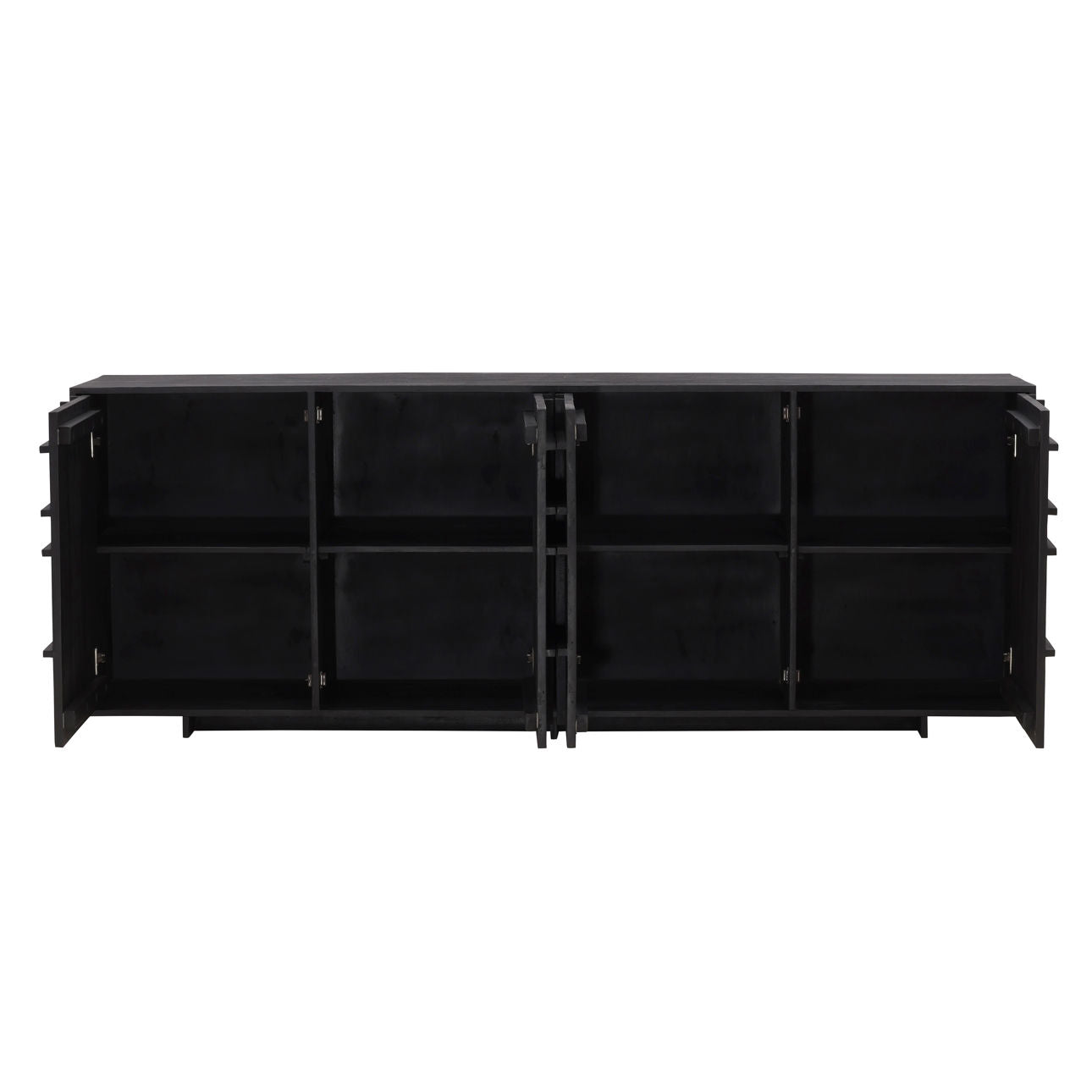 Black Mindi Wood Sideboard 86 in Wide