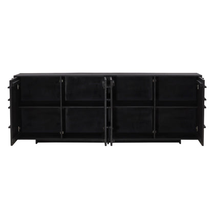 Black Mindi Wood Sideboard 86 in Wide