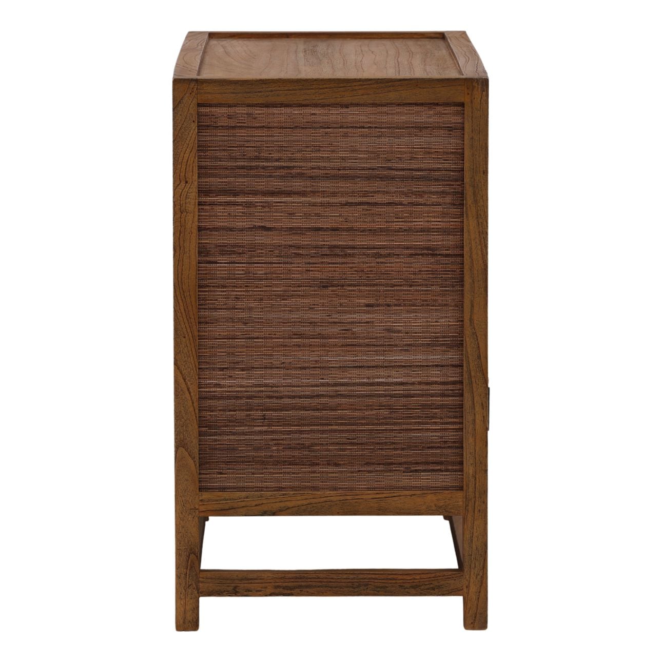 Brown Mindi Wood and Coconut Leaf Rattan Sideboard 41.5 in Wide