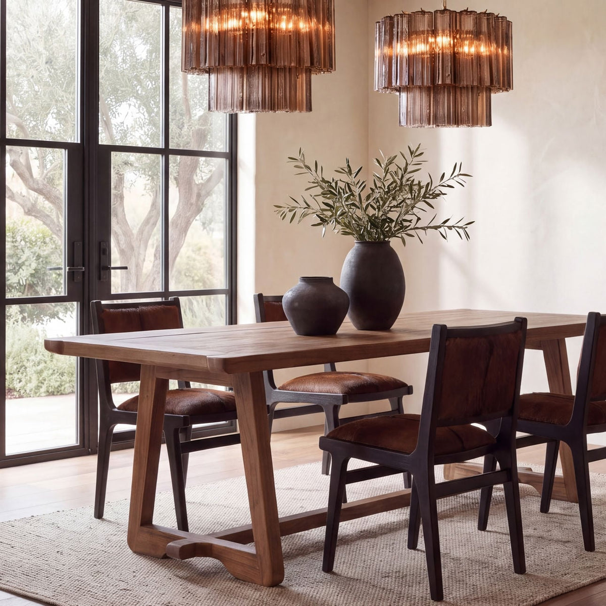 Modern Mindi Wood Dining Table