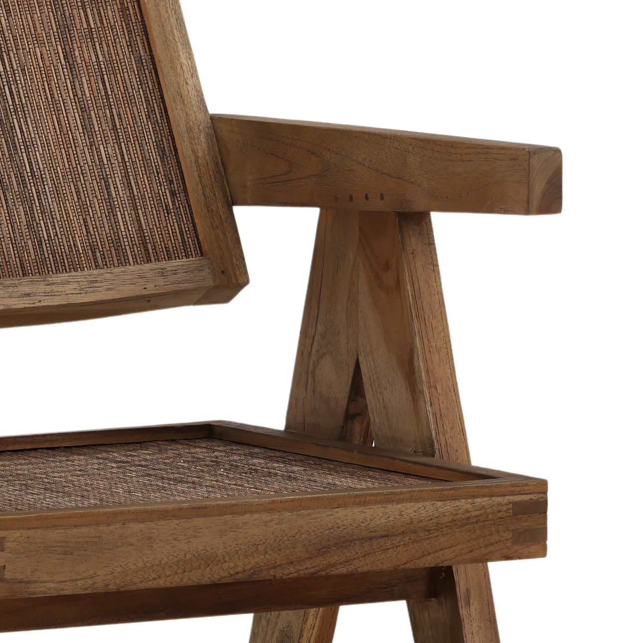 Brown Mindi Wood and Coconut Fibers Chair 20.5 in Wide