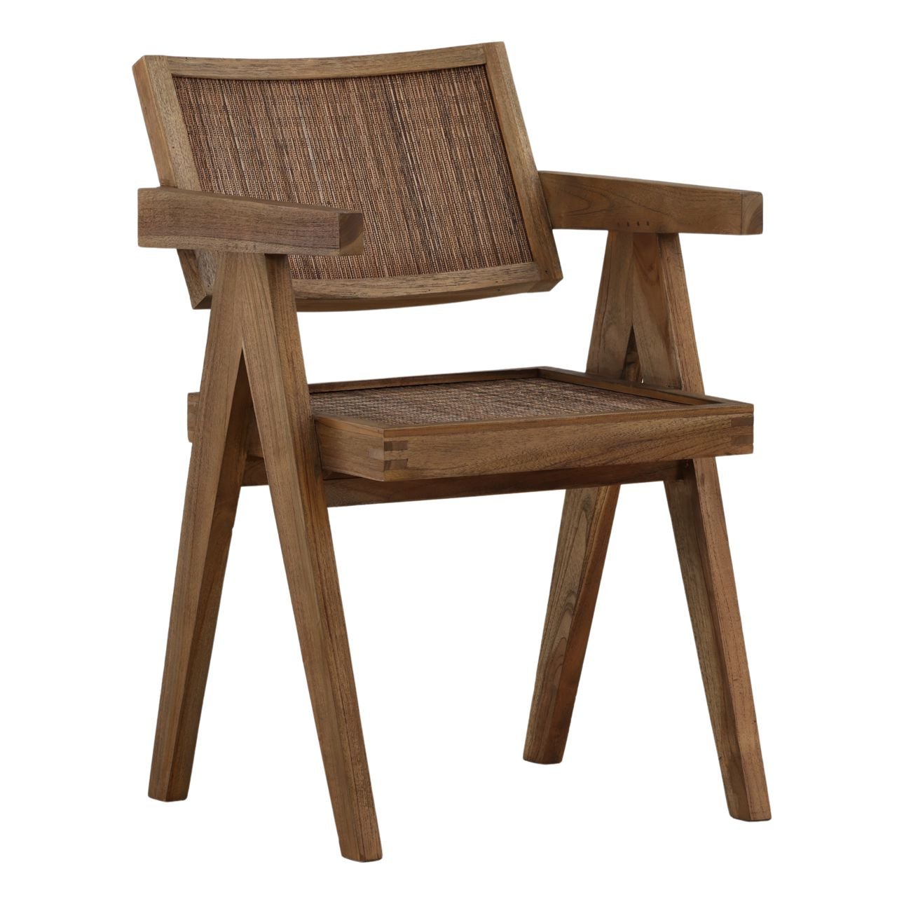Brown Mindi Wood and Coconut Fibers Chair 20.5 in Wide