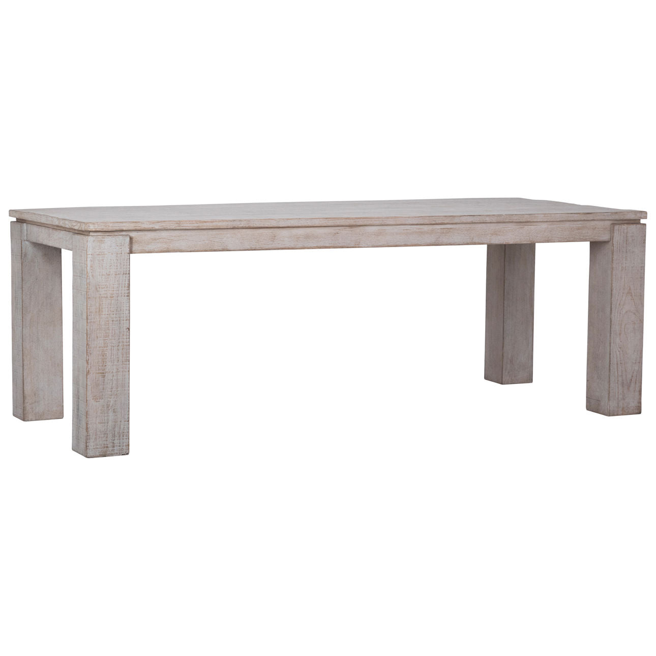 Whitewash Sealed Finish Reclaimed Pine Wood Table 86 in Wide