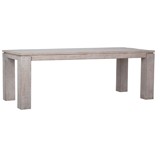 Whitewash Sealed Finish Reclaimed Pine Wood Table 86 in Wide