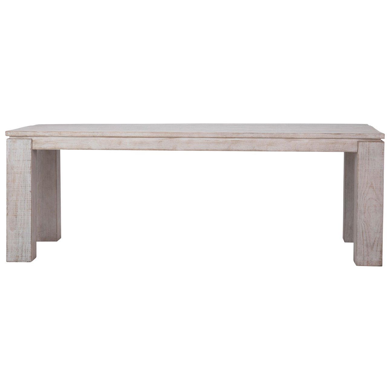 Whitewash Sealed Finish Reclaimed Pine Wood Table 86 in Wide