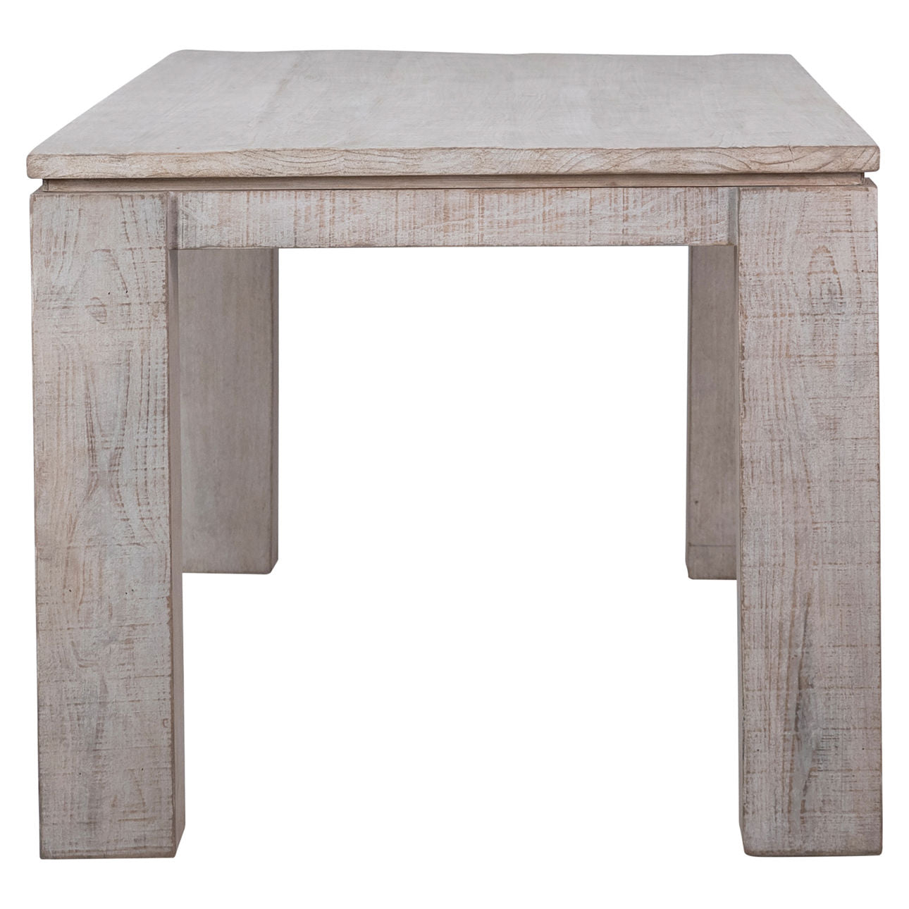 Whitewash Sealed Finish Reclaimed Pine Wood Table 86 in Wide