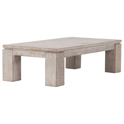 Light Warm Wash Sealed Finish Reclaimed Pine Wood Table 56 in Wide