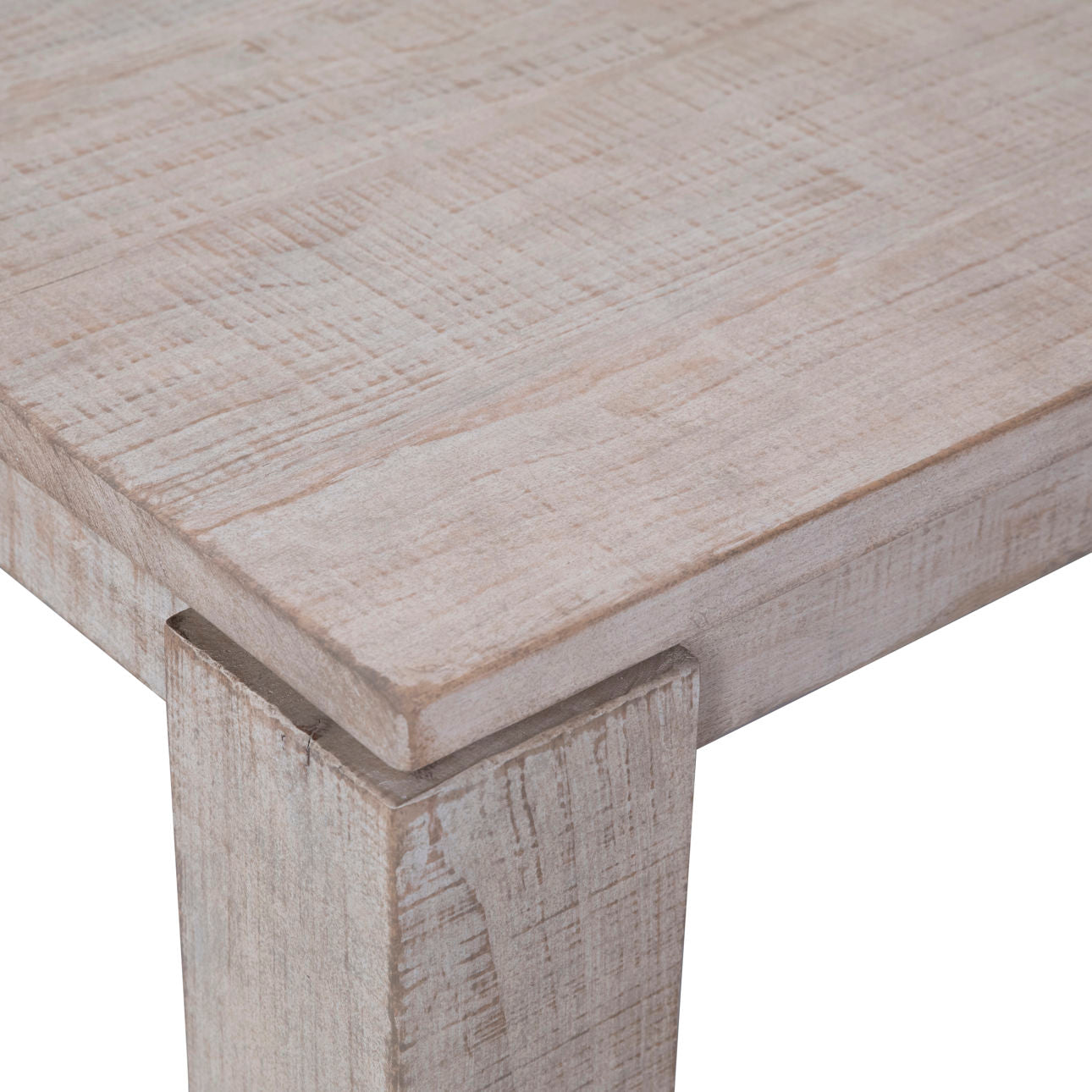 Light Warm Wash Sealed Finish Reclaimed Pine Wood Table 56 in Wide