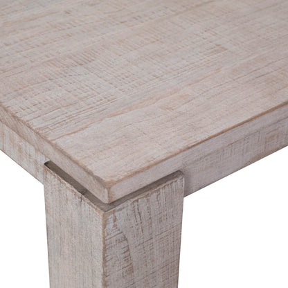 Light Warm Wash Sealed Finish Reclaimed Pine Wood Table 56 in Wide