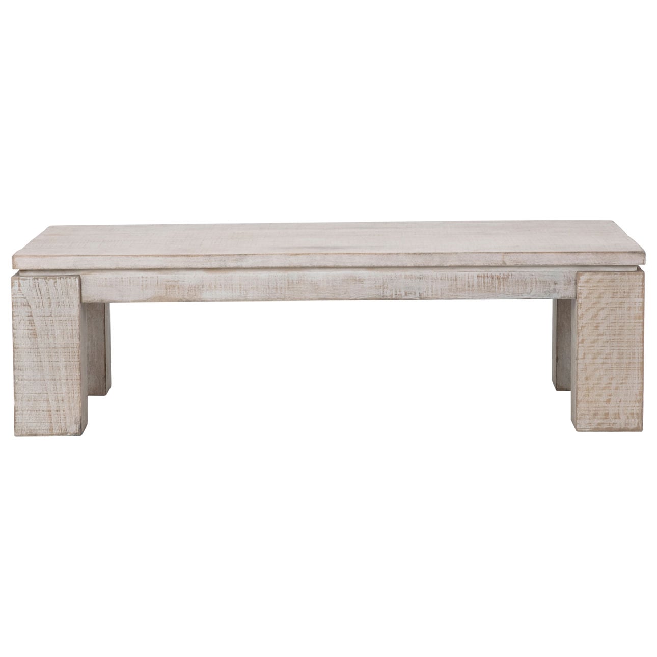 Light Warm Wash Sealed Finish Reclaimed Pine Wood Table 56 in Wide