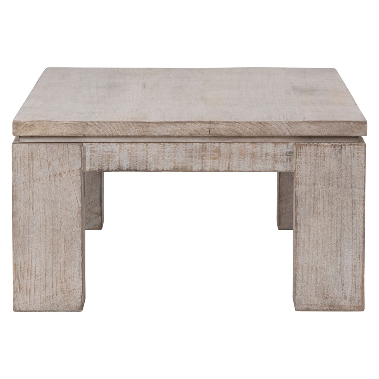 Light Warm Wash Sealed Finish Reclaimed Pine Wood Table 56 in Wide