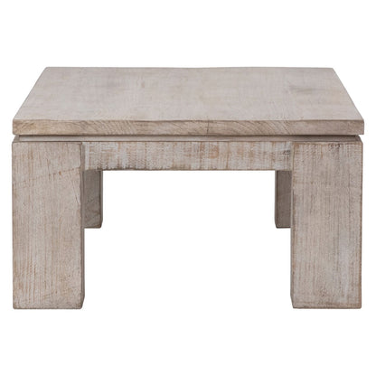 Light Warm Wash Sealed Finish Reclaimed Pine Wood Table 56 in Wide