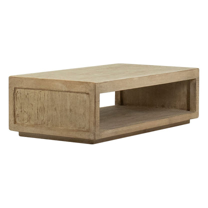 Natural Warm Wash Sealed Finish Reclaimed Pine Wood Table 52 in Wide