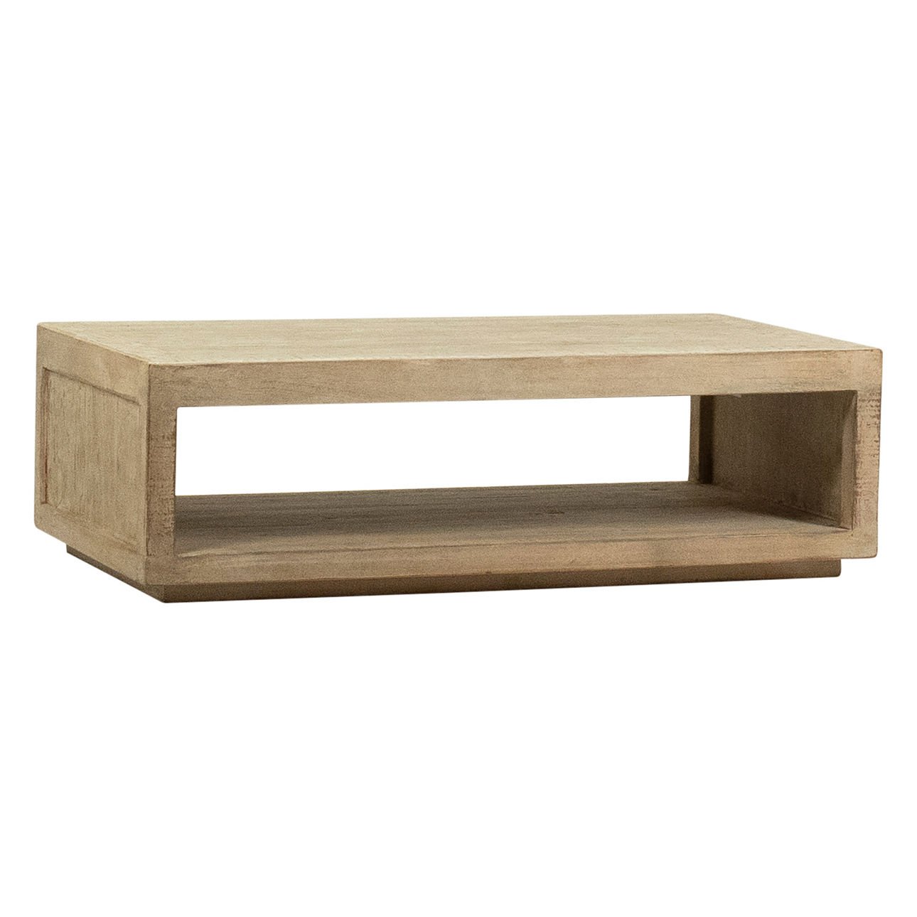 Natural Warm Wash Sealed Finish Reclaimed Pine Wood Table 52 in Wide