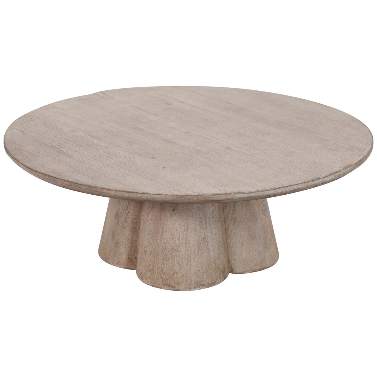 Light Warm Wash Finish Reclaimed Pine Wood Table 42 in Wide