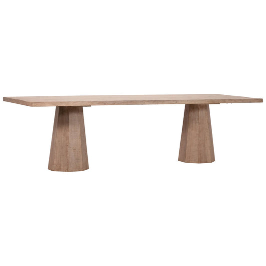 Light Warm Wash Finish Reclaimed Pine Wood Table 96 in Wide