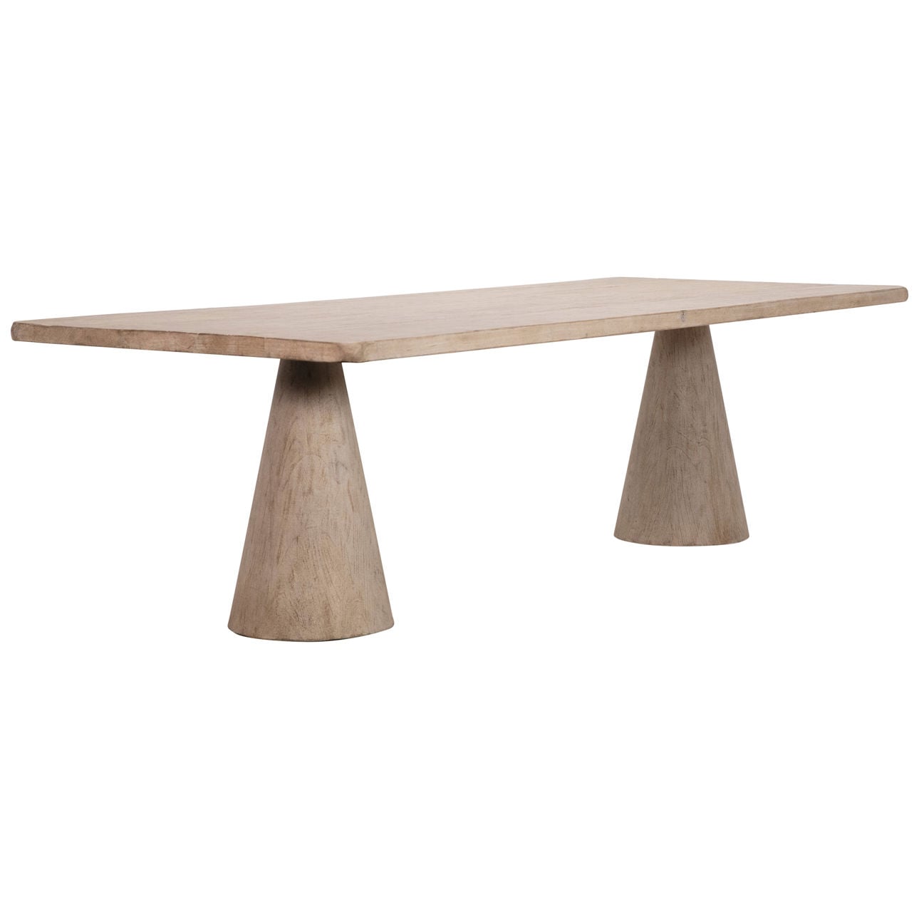 Light Warm Wash Sealed Finish Reclaimed Pine Wood Table 108 in Wide