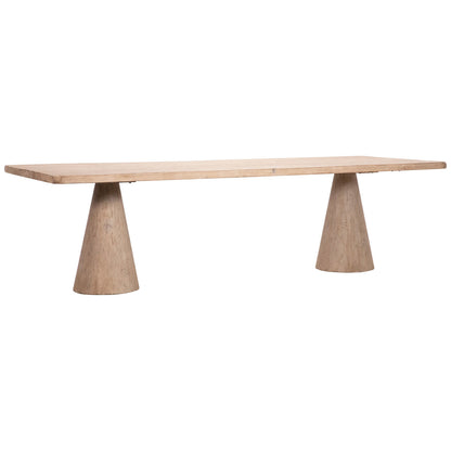 Light Warm Wash Sealed Finish Reclaimed Pine Wood Table 108 in Wide