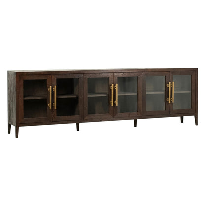 Artisan Reclaimed Pine Wood with Glass Cabinet