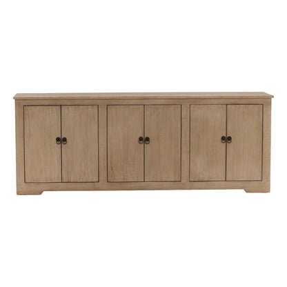 Light Warm Wash Sealed Finish Reclaimed Pine Wood Sideboard 109.5 in Wide