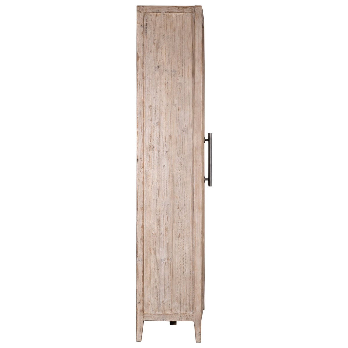 Artisan Reclaimed Pine Wood and Glass Panel Doors Cabinet