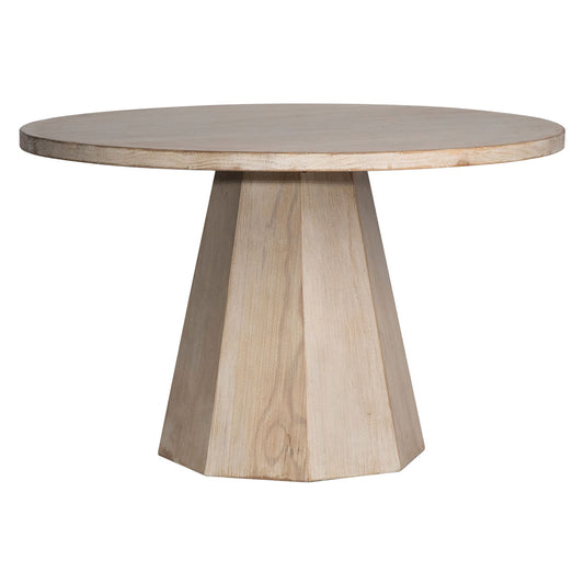 Light Warm Wash Finish Reclaimed Pine Wood Table 48 in Wide