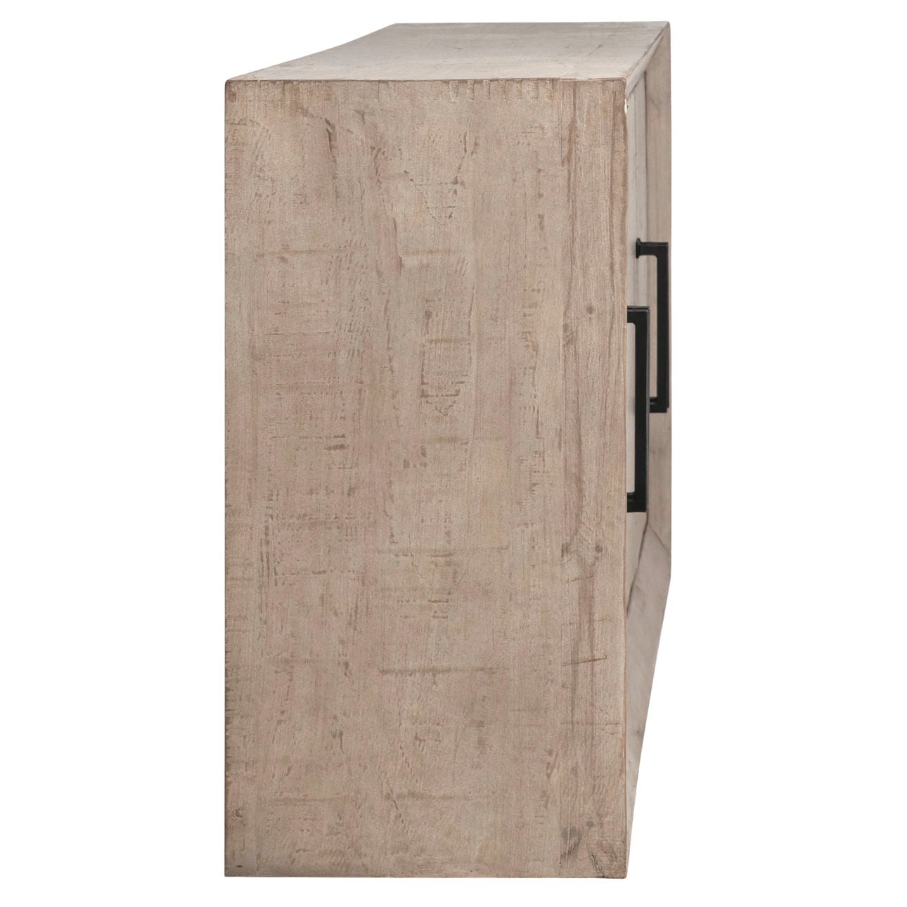 Light Grey Wash Reclaimed Pine Wood Sideboard 84 in Wide