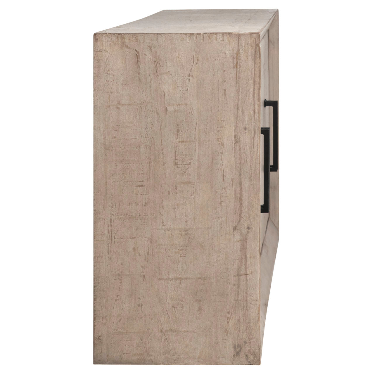 Light Grey Wash Reclaimed Pine Wood Sideboard 84 in Wide