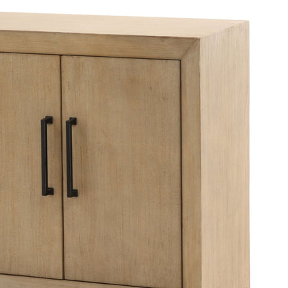 Light Grey Wash Reclaimed Pine Wood Sideboard 84 in Wide
