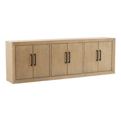 Light Grey Wash Reclaimed Pine Wood Sideboard 84 in Wide