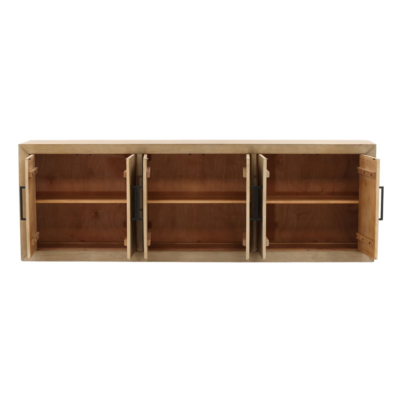 Light Grey Wash Reclaimed Pine Wood Sideboard 84 in Wide