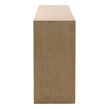 Light Grey Wash Reclaimed Pine Wood Sideboard 84 in Wide