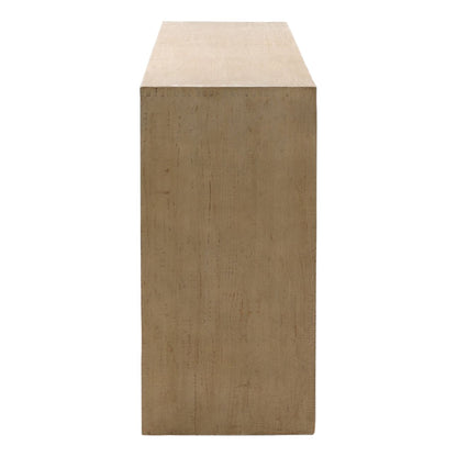 Light Grey Wash Reclaimed Pine Wood Sideboard 84 in Wide