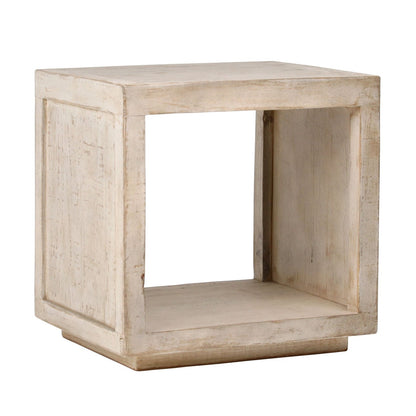 Light Warm Wash Finish Reclaimed Pine Wood Table 22 in Wide