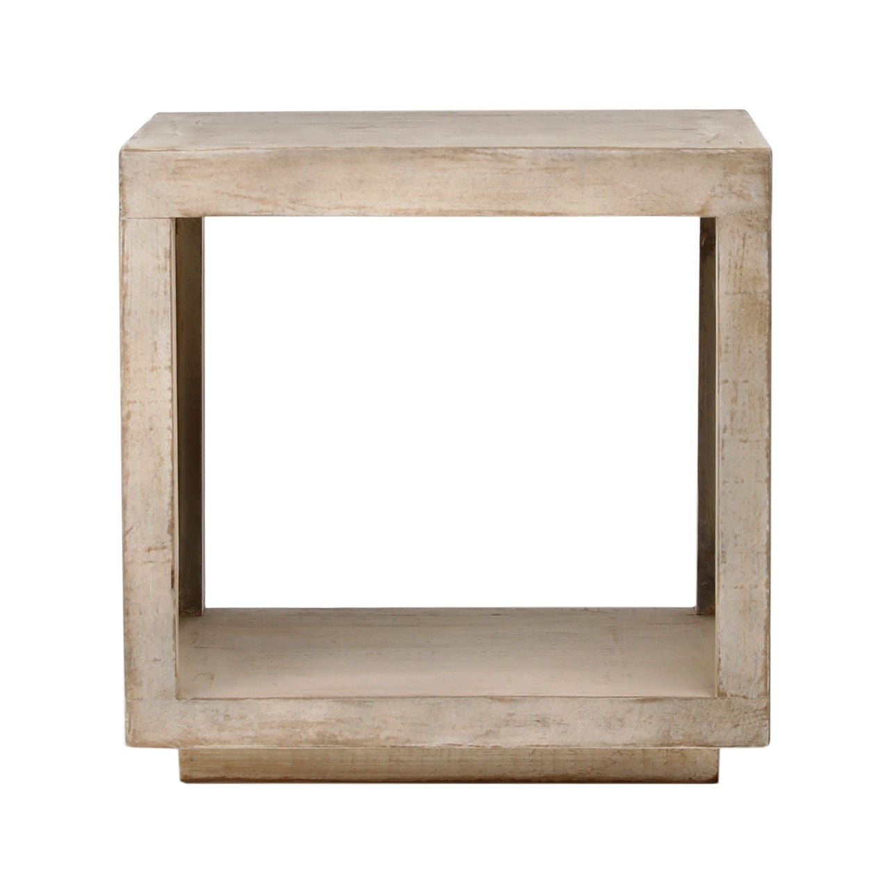 Light Warm Wash Finish Reclaimed Pine Wood Table 22 in Wide