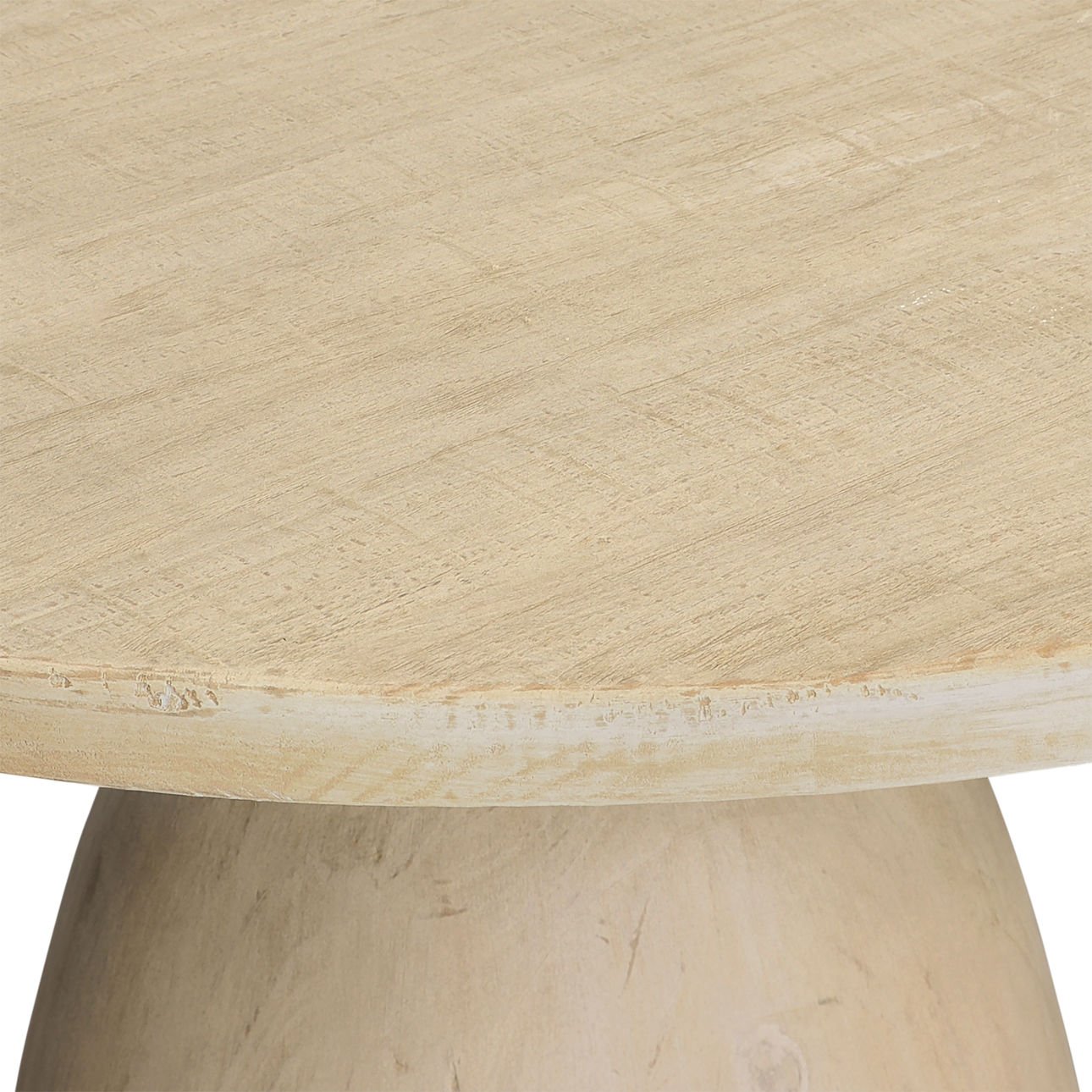 Light Warm Wash Reclaimed Pine Wood Table 48 in Wide