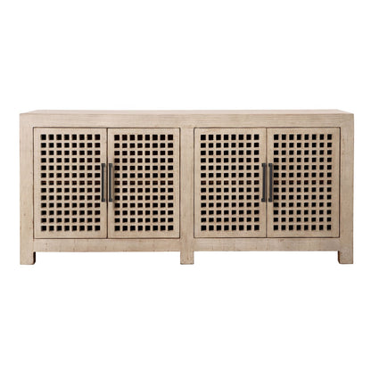 Light Warm Wash Sealed Finish Reclaimed Pine Wood Sideboard 109 in Wide