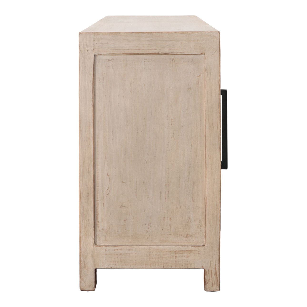 Light Warm Wash Sealed Finish Reclaimed Pine Wood Sideboard 109 in Wide