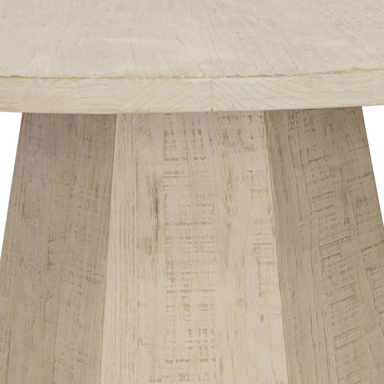 Light Warm Wash Finish Reclaimed Pine Wood Table 60 in Wide