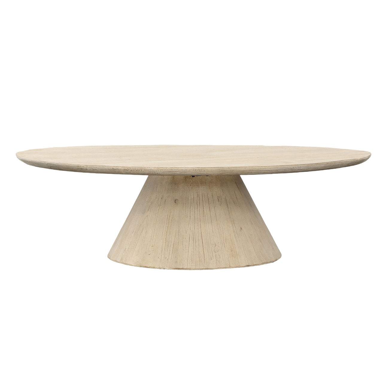 Light Warm Wash Finish Reclaimed Pine Wood Table 50 in Wide