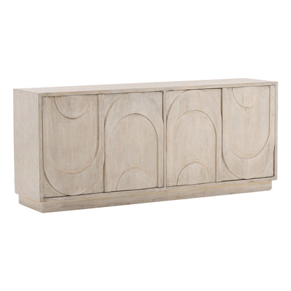 Light Warm Wash Reclaimed Pine Wood Sideboard 78 in Wide