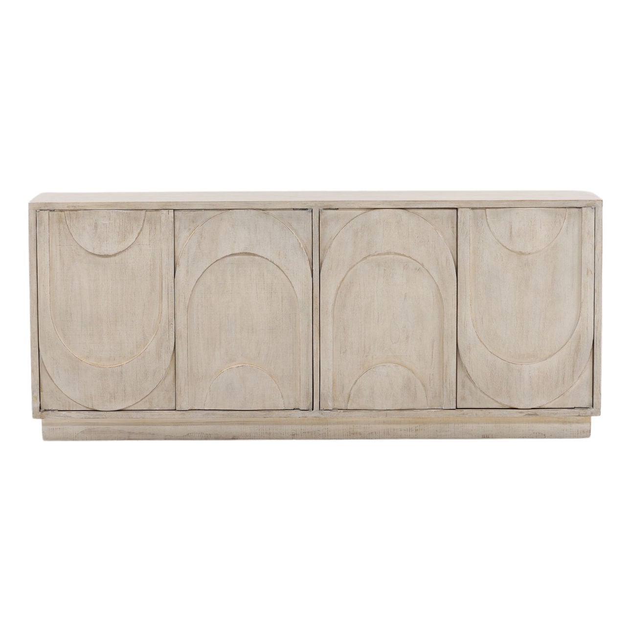 Light Warm Wash Reclaimed Pine Wood Sideboard 78 in Wide