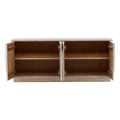 Light Warm Wash Reclaimed Pine Wood Sideboard 78 in Wide