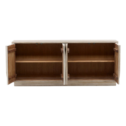Light Warm Wash Reclaimed Pine Wood Sideboard 78 in Wide