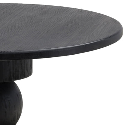 Matte Black Reclaimed Pine Wood Table 52 in Wide