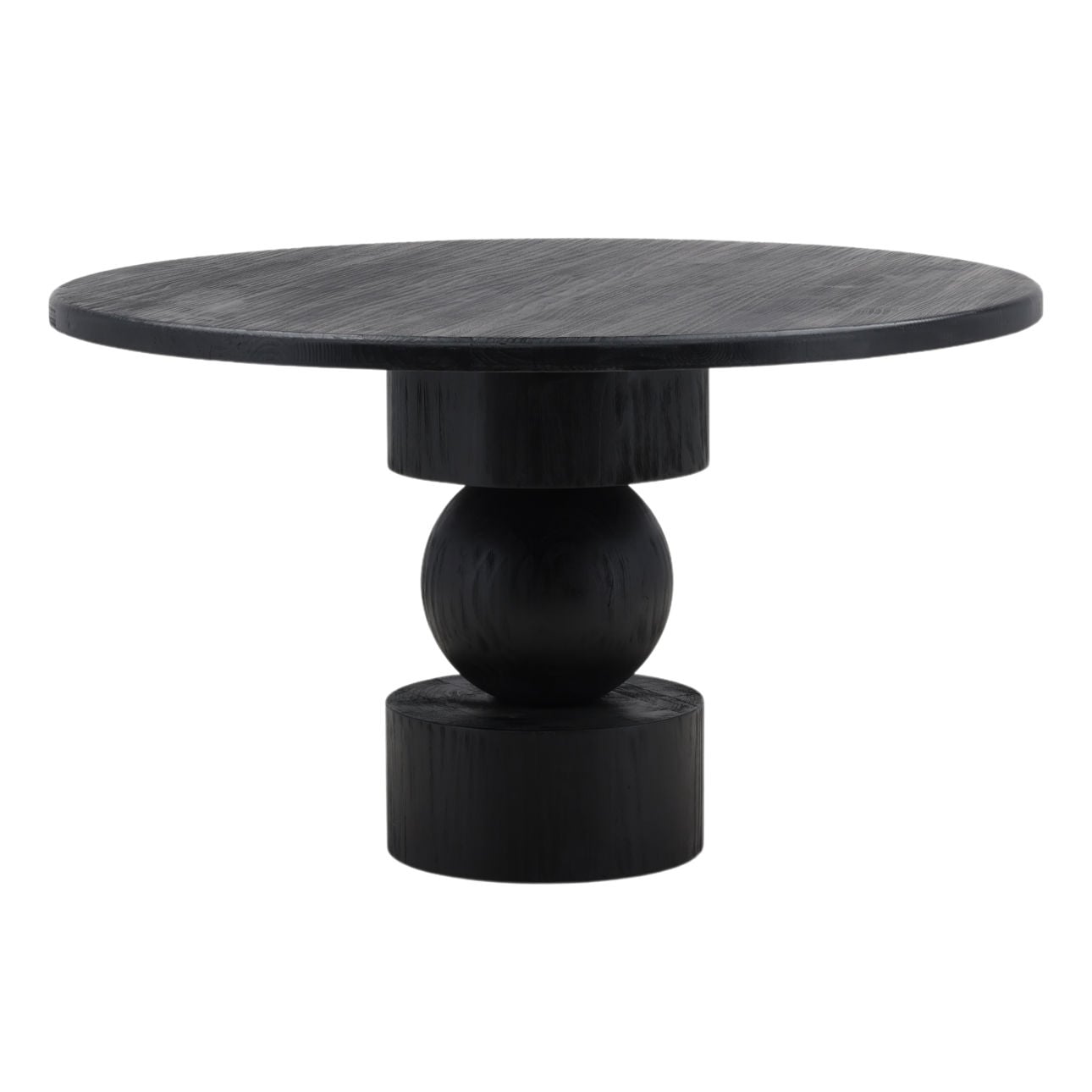Matte Black Reclaimed Pine Wood Table 52 in Wide